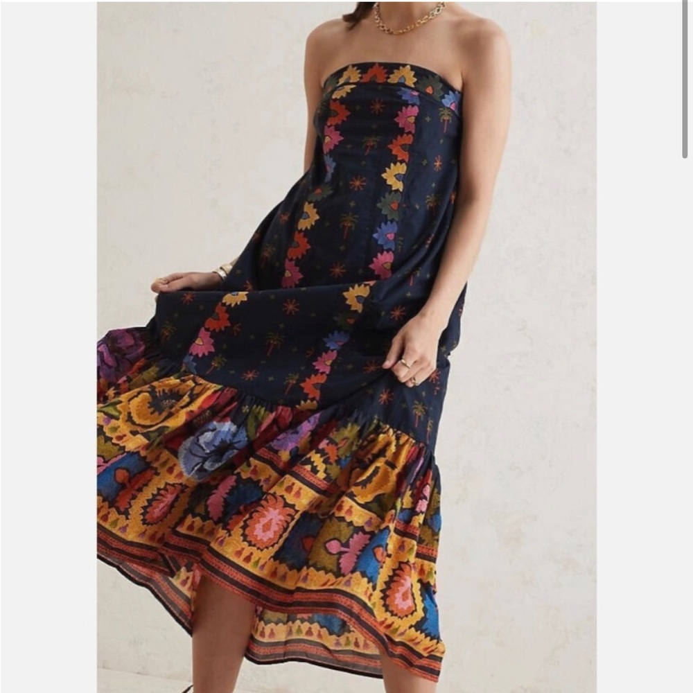 Farm Rio Strapless Maxi Dress